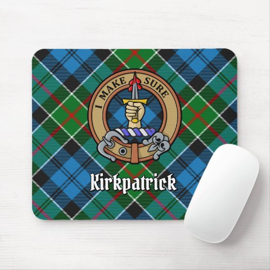 Clan Kirkpatrick Wappen über Tartan Mousepad (Mit Mouse)
