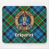 Clan Kirkpatrick Wappen über Tartan Mousepad (Vorne)