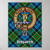 Clan Kirkpatrick Wappen über Tartan Poster (Vorne)