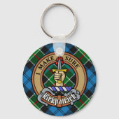 Clan Kirkpatrick Wappen über Tartan Schlüsselanhänger (Vorderseite)