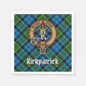 Clan Kirkpatrick Wappen über Tartan Serviette (Vorderseite)