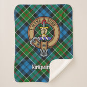 Clan Kirkpatrick Wappen über Tartan Sherpadecke (Vorderseite)