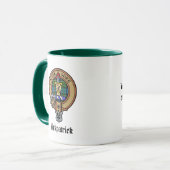 Clan Kirkpatrick Wappen über Tartan Tasse (Vorderseite Links)