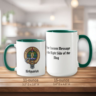 Clan Kirkpatrick Wappen über Tartan Tasse
