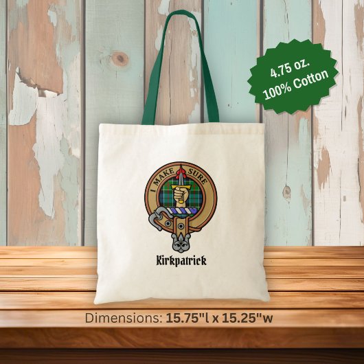 Clan Kirkpatrick Wappen über Tartan Tragetasche