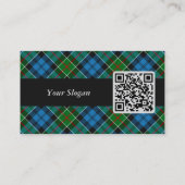 Clan Kirkpatrick Wappen über Tartan Visitenkarte (Rückseite)