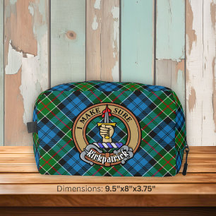 Clan Kirkpatrick-Wappen über Tartan Waschbeutel