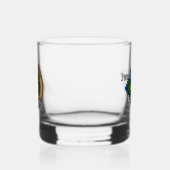 Clan Kirkpatrick Wappen über Tartan Whiskyglas (Links)