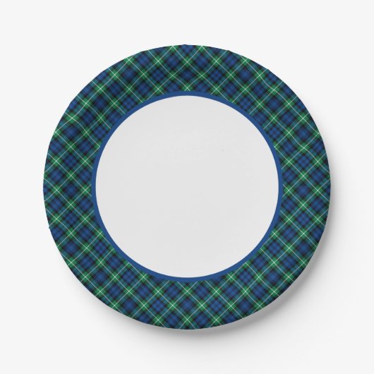Clan Lamont Tartan Border Pappteller (Vorderseite)