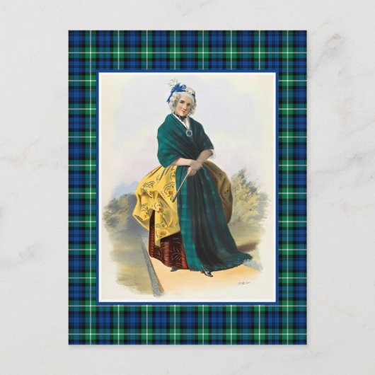 Clan Lamont Vintag Illustration Tartan Frame Postkarte (Vorderseite)