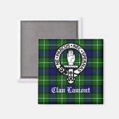 Clan Lamont Wappen Abzeichen & Tartan Magnet (Vorderseite/Rückseite)