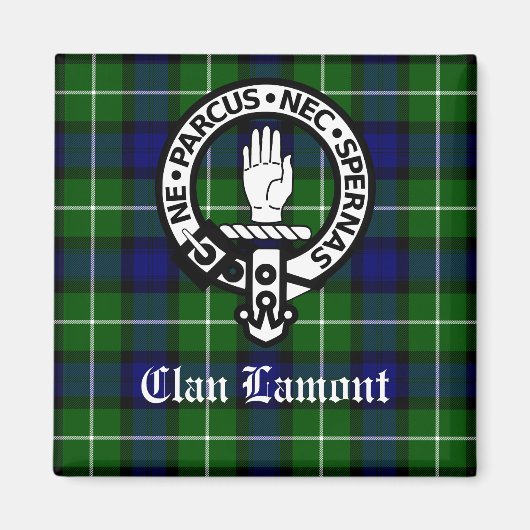 Clan Lamont Wappen Abzeichen & Tartan Magnet (Vorne)