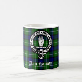 Clan Lamont Wappen Abzeichen und Tartan Kaffeetasse