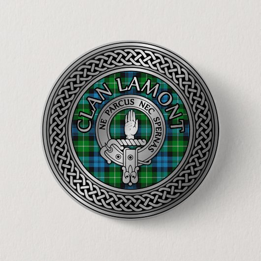 Clan Lamont Wappen & Tartan Knot Button (Vorderseite)