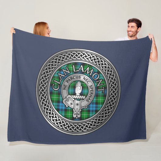 Clan Lamont Wappen & Tartan Knot Fleecedecke (Beispiel)