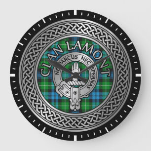 Clan Lamont Wappen & Tartan Knot Große Wanduhr