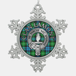 Clan Lamont Wappen & Tartan Schneeflocken Zinn-Ornament