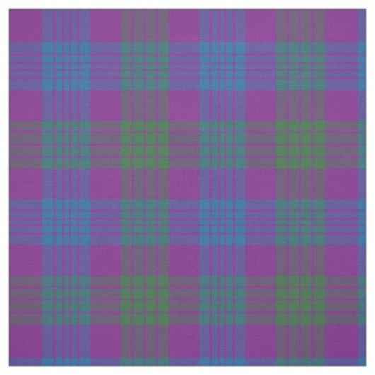 Clan Lang Tartan Lila, grün und blau Kariert Stoff (Muster)