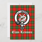 Clan Lennox Wappen Abzeichen & Tartan Gruß Karte (Vorderseite)