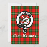 Clan Lennox Wappen Abzeichen & Tartan Gruß