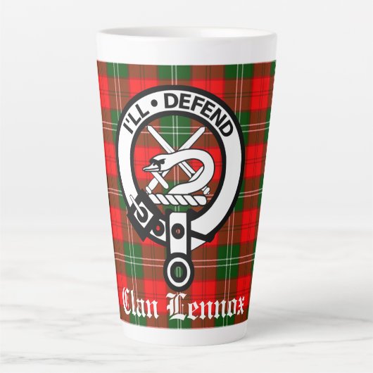 Clan Lennox Wappen Abzeichen & Tartan Milchtasse (Vorderseite)