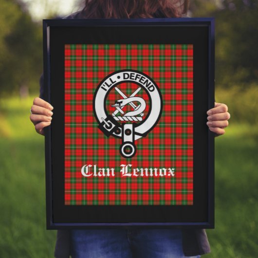 Clan Lennox Wappen Abzeichen & Tartan Poster