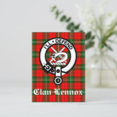 Clan Lennox Wappen Abzeichen & Tartan Postkarte (Stehend Vorderseite)