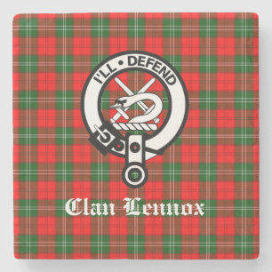 Clan Lennox Wappen Abzeichen & Tartan Steinuntersetzer