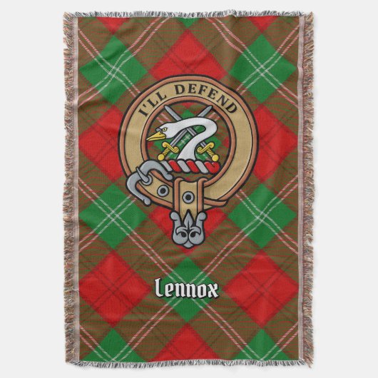 Clan Lennox-Wappen über Tartan Decke (Vorderseite Vertikal)