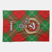 Clan Lennox Wappen über Tartan Geschirrtuch (Horizontal)