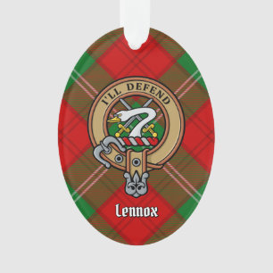 Clan Lennox Wappen über Tartan Ornament