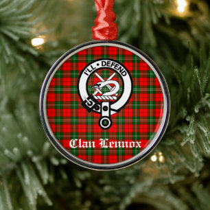 Clan Lennox Wappenabzeichen & Tartan Ornament Aus Metall