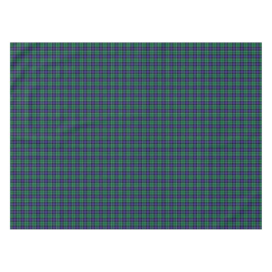 Clan Leslie Bright Blue und Green Scottish Tartan Tischdecke (Vorderseite (Horizontal))