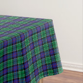 Clan Leslie Bright Blue und Green Scottish Tartan Tischdecke (Beispiel)