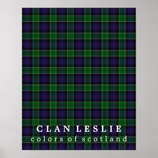 Clan Leslie Colors of Scotland Tartan Poster (Vorne)