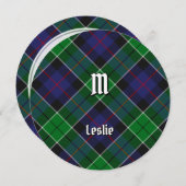 Clan Leslie Hunting Tartan Einladung (Vorne/Hinten)
