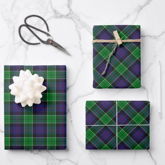 Clan Leslie Hunting Tartan Geschenkpapier Set (Vorderseite)