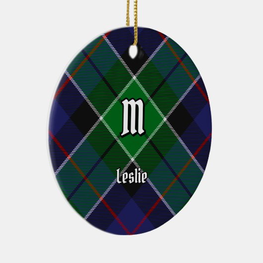 Clan Leslie Hunting Tartan Keramik Ornament (Rechts)