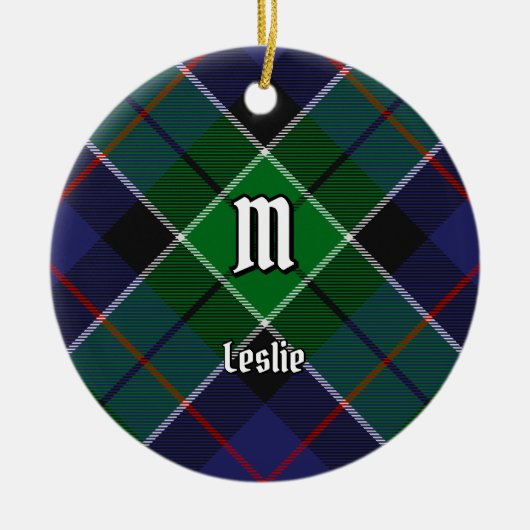 Clan Leslie Hunting Tartan Keramik Ornament (Vorne)