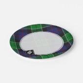 Clan Leslie Hunting Tartan Pappteller (Schrägansicht)
