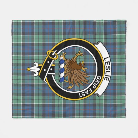 Clan Leslie Jagd Ancient Tartan Kariert Fleecedecke (Vorderseite (Horizontal))