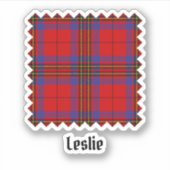 Clan Leslie Red Tartan Aufkleber (Vorderseite)