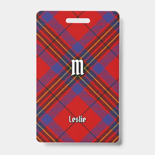 Clan Leslie Red Tartan Ausweis (Vorderseite)