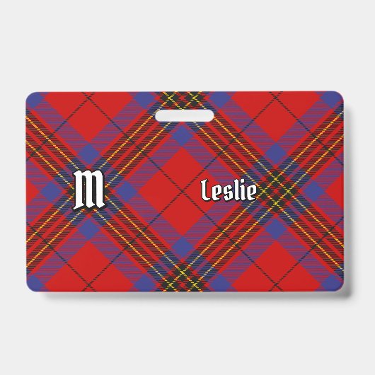Clan Leslie Red Tartan Ausweis (Vorderseite)
