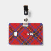 Clan Leslie Red Tartan Ausweis (Vorderseite mit Clip)