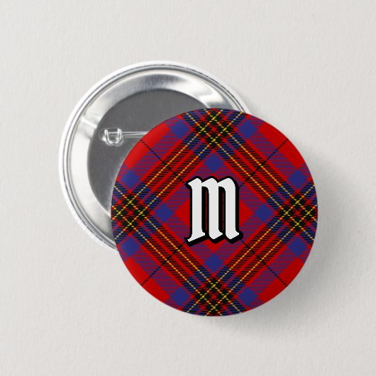 Clan Leslie Red Tartan Button (Vorne & Hinten)