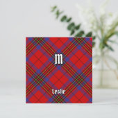 Clan Leslie Red Tartan Einladung (Stehend Vorderseite)