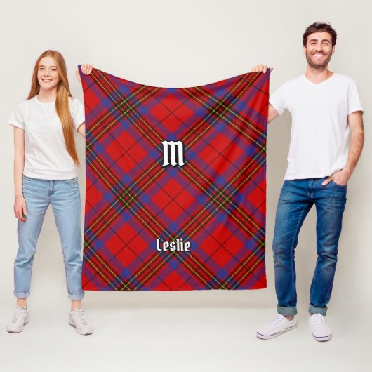 Clan Leslie Red Tartan Fleecedecke (Beispiel)