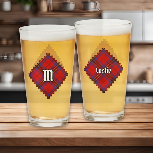 Clan Leslie Red Tartan Glas