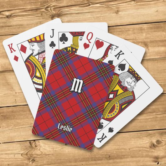 Clan Leslie Red Tartan Spielkarten
